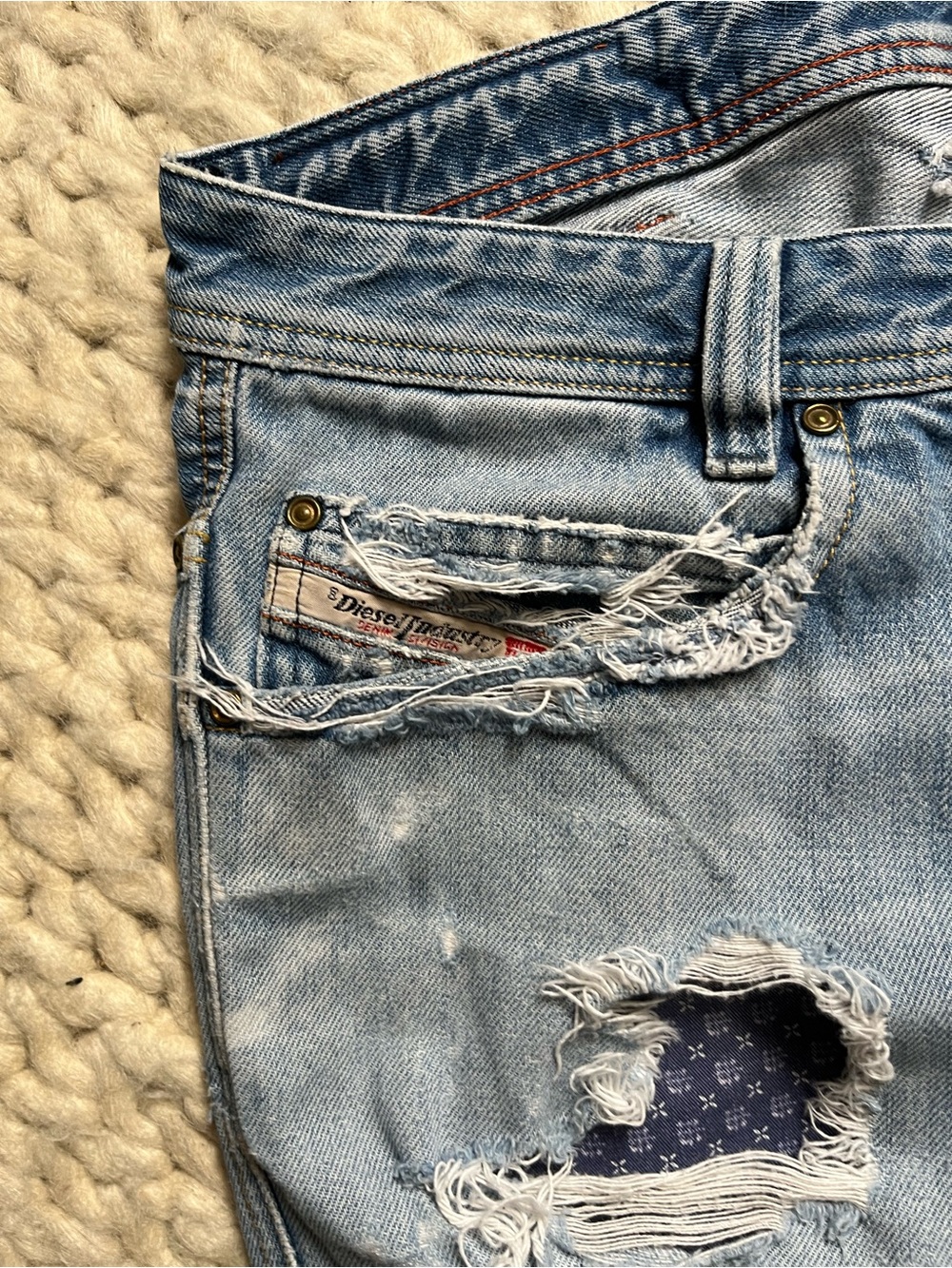 Diesel Y2k Distressed Ripped Jeans | 31x32 - Picture 6 of 14